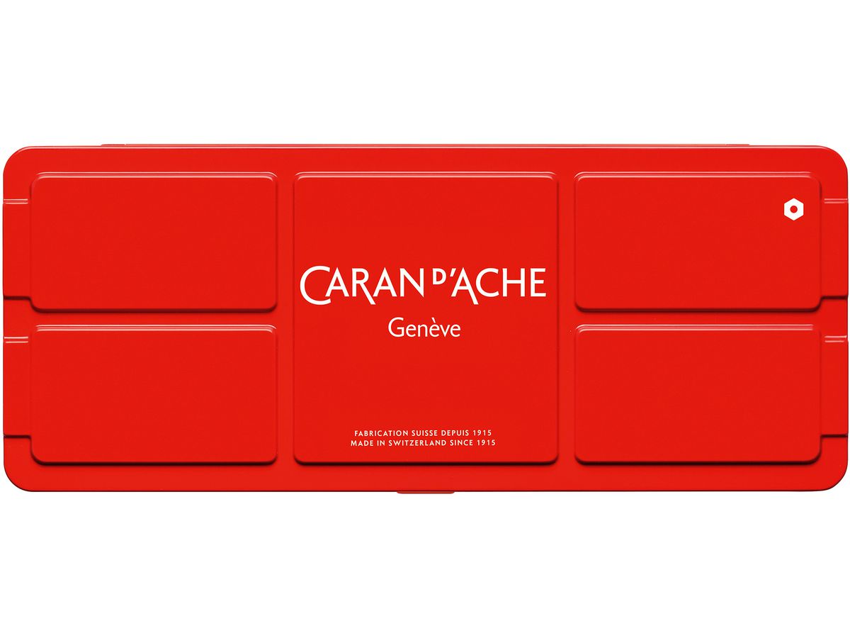 CARAN D'ACHE Deckfarbe Gouache 2001.312 12 Tuben Metallbox, Pinsel (7630002306157)