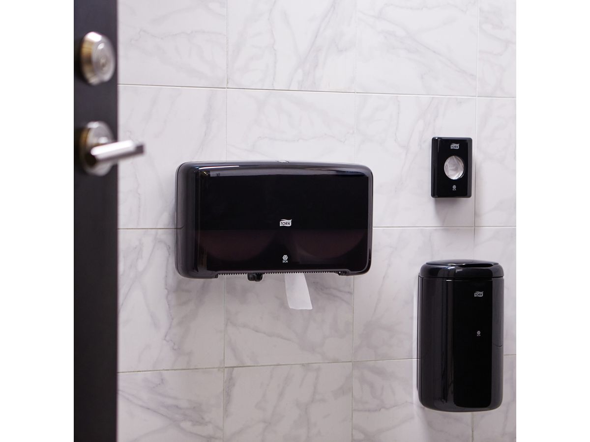TORK Dispenser sacchetto igiene B5 566008 nero 140x100x36mm (7322540557978)