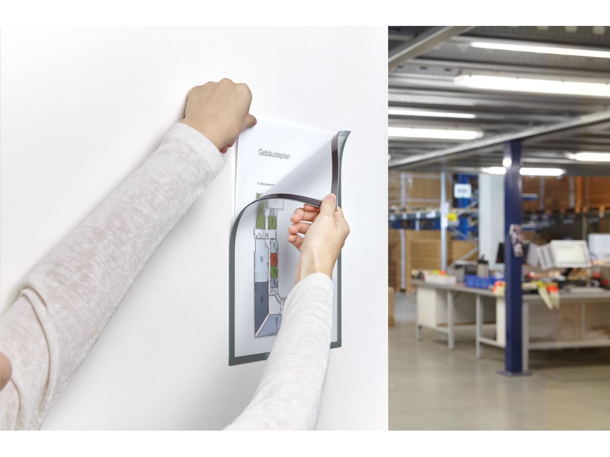 MAGNETOPLAN Magnetrahmen magnetofix A4 1130301 grau 5 Stk. (4013695013626)