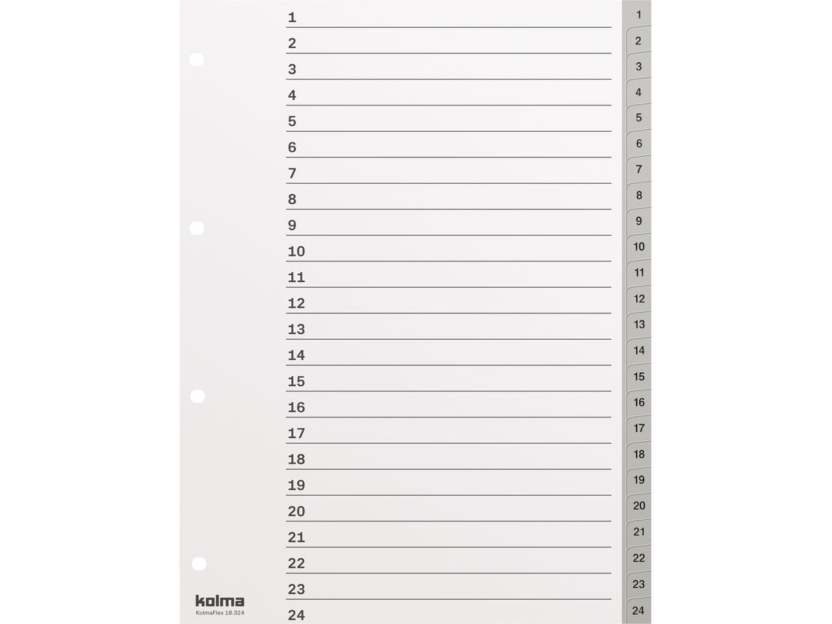 KOLMA Register KolmaFlex A4 18.324.03 grau 1-24 (7611967180679)