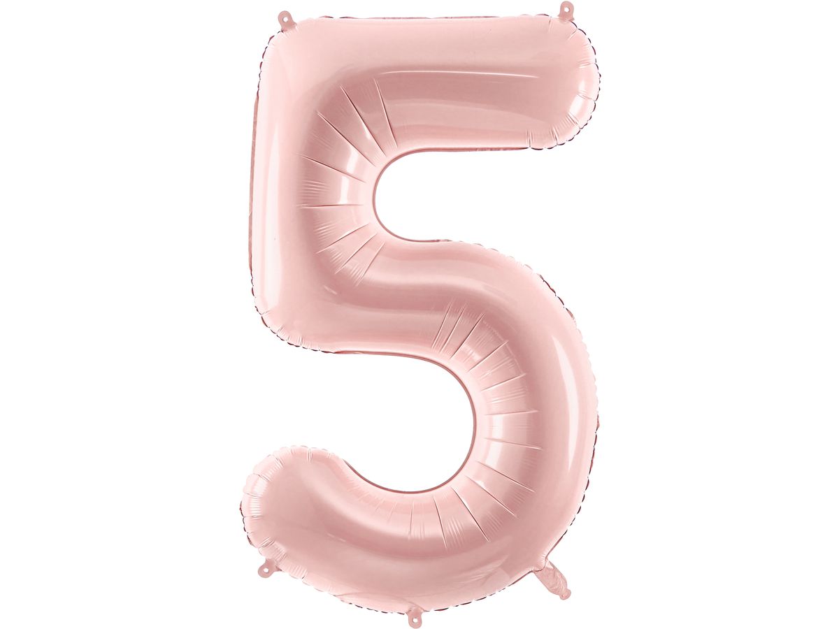 PARTYDECO Ballon en plastique no. 5 72cm FB230P5081J rose (5904555034341)