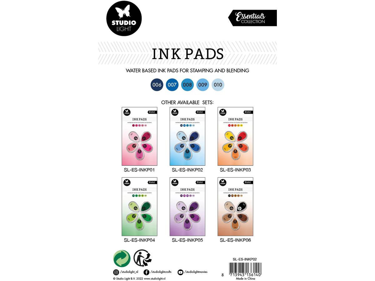 SIZZIX Tampone timbri 21.5x13x2.1cm INKP02 sfumature di blu (8713943136140)