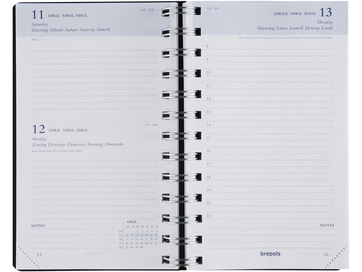 BREPOLS Agenda Breform Polypro 2026 0.516.4910 1J/1P noir 10x16.5cm (5412303103183)