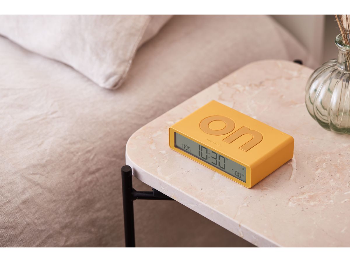 LEXON Réveil Flip Classic LR157J9 jaune, USB-C (3660491209398)