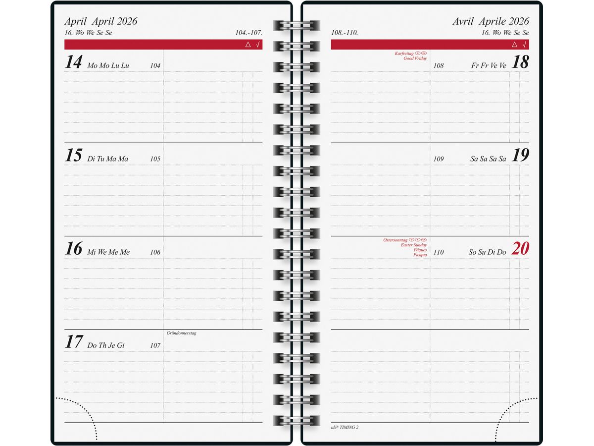 RIDOIDE Agenda tascabile Timing 2 2026 7014104016.26 1S/2P Confetti ML 9.3x17.2cm (4003273789371)