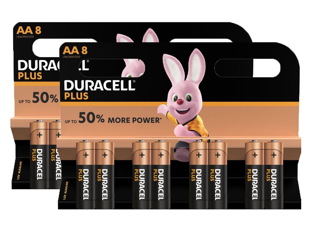 DURACELL Batterie Plus Power MN1500 AA, LR6, 1.5V 16 Stück (7640115362230)