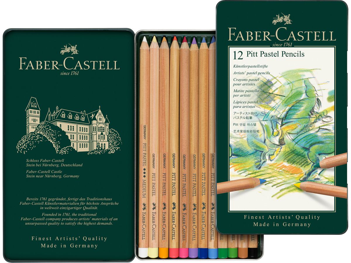 FABER-CASTELL Farbstift Pitt 112112 12er Metalletui (4005401121121)