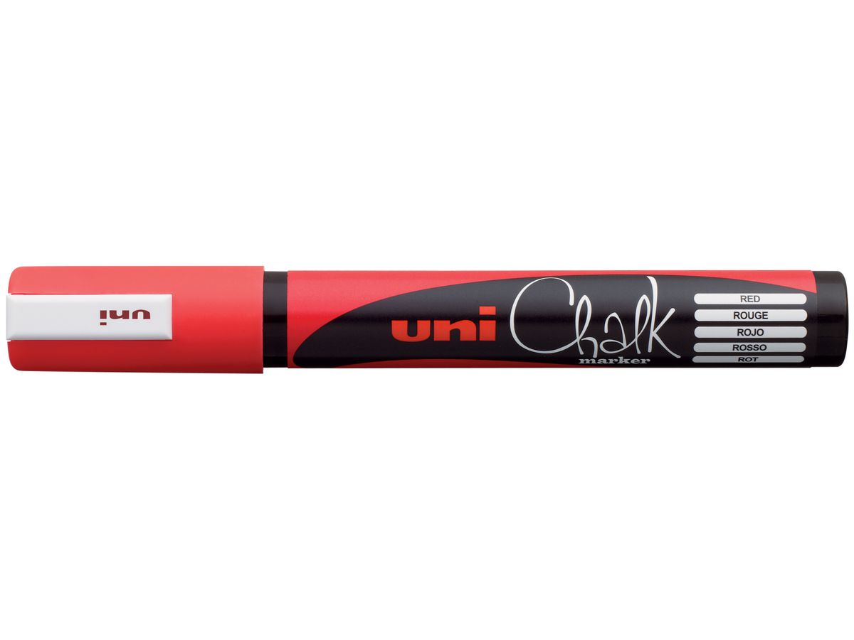UNI-BALL Chalk Marker 1,8-2,5mm PWE-5M RED rosso (4902778140062)