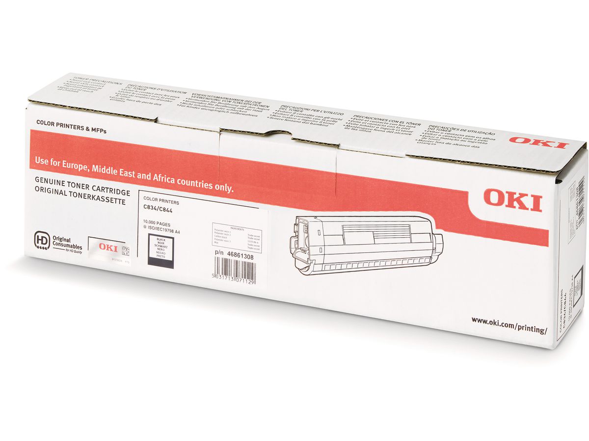 OKI Toner noir 46861308 C834/844 10'000 pages (5031713071129)