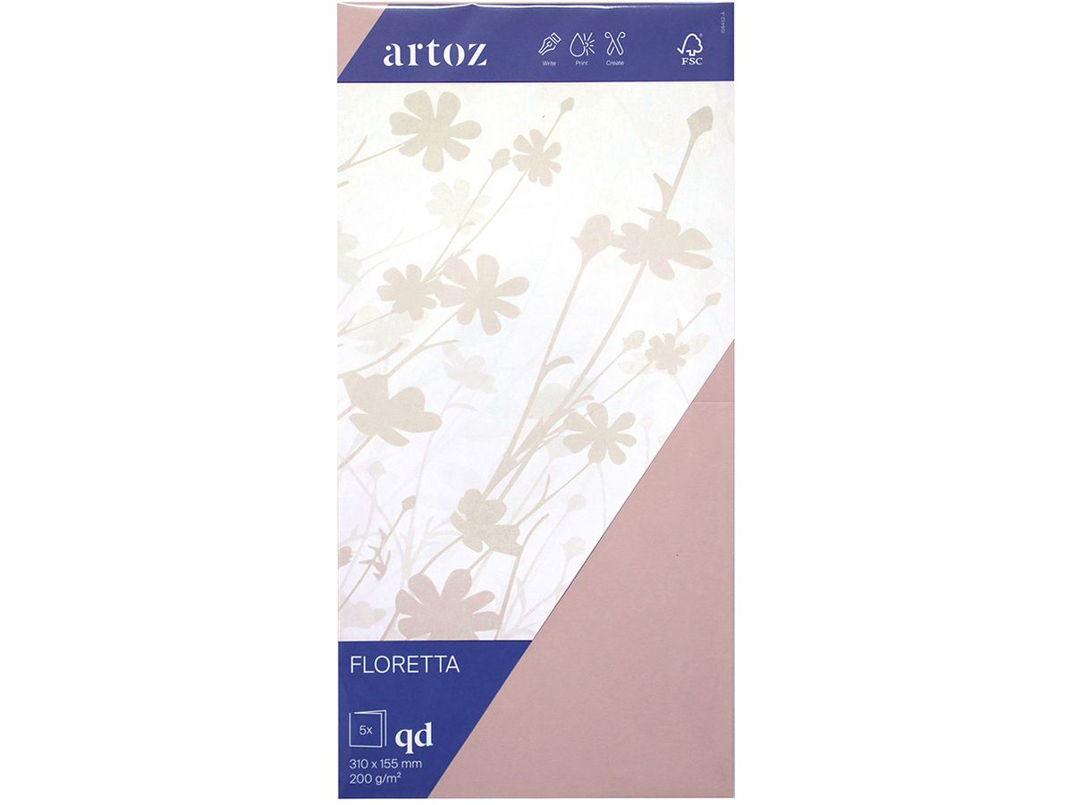 ARTOZ Cartes 1001 310x155mm 15845226-281 200g, rose clair 5 feuilles (7612996998044)