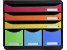 EXACOMPTA Cassettiera Store-Box Maxi 306798D nero/arcobaleno, 6 cassetti (9002493423909)