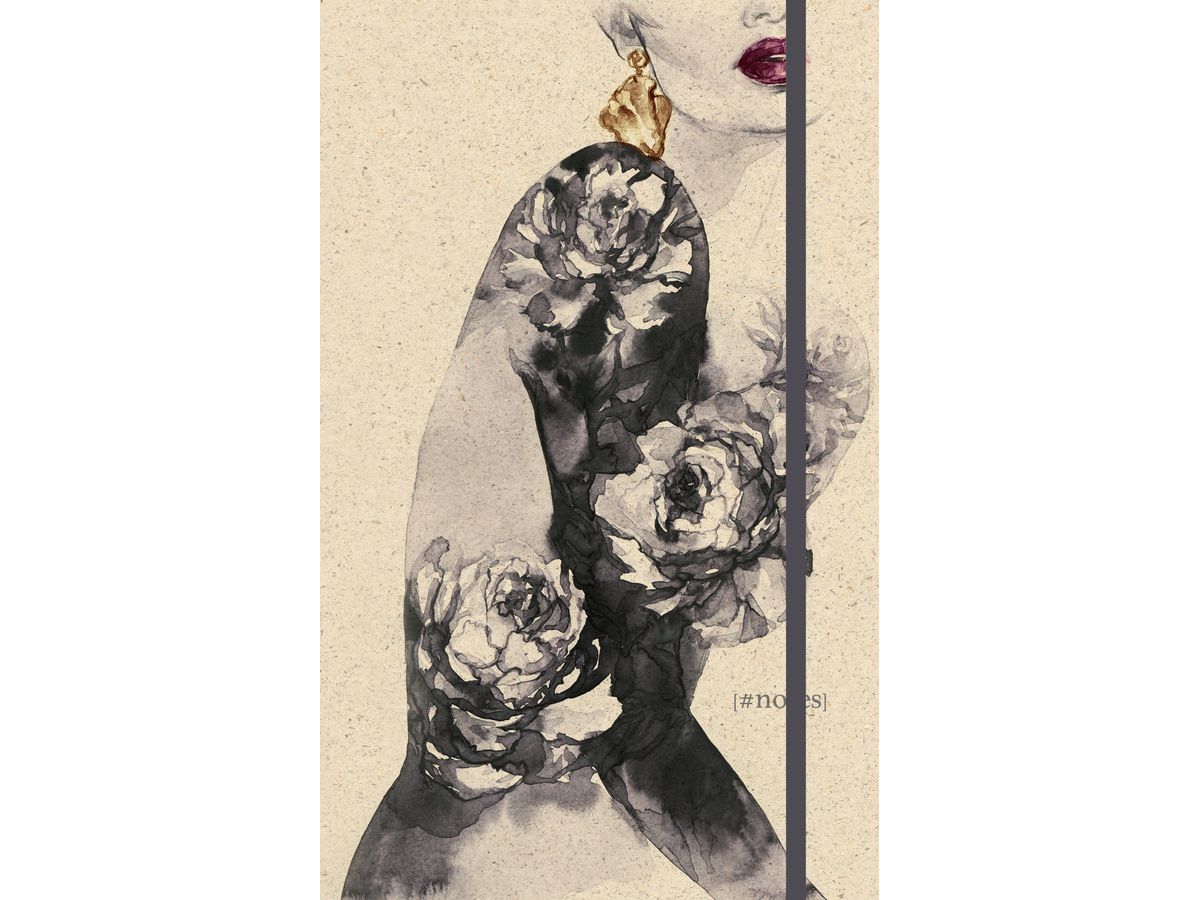 NATUR VERLAG Carnet notes hardcover 13x21cm 10903N Lady in Black, en blanc (7640140109039)