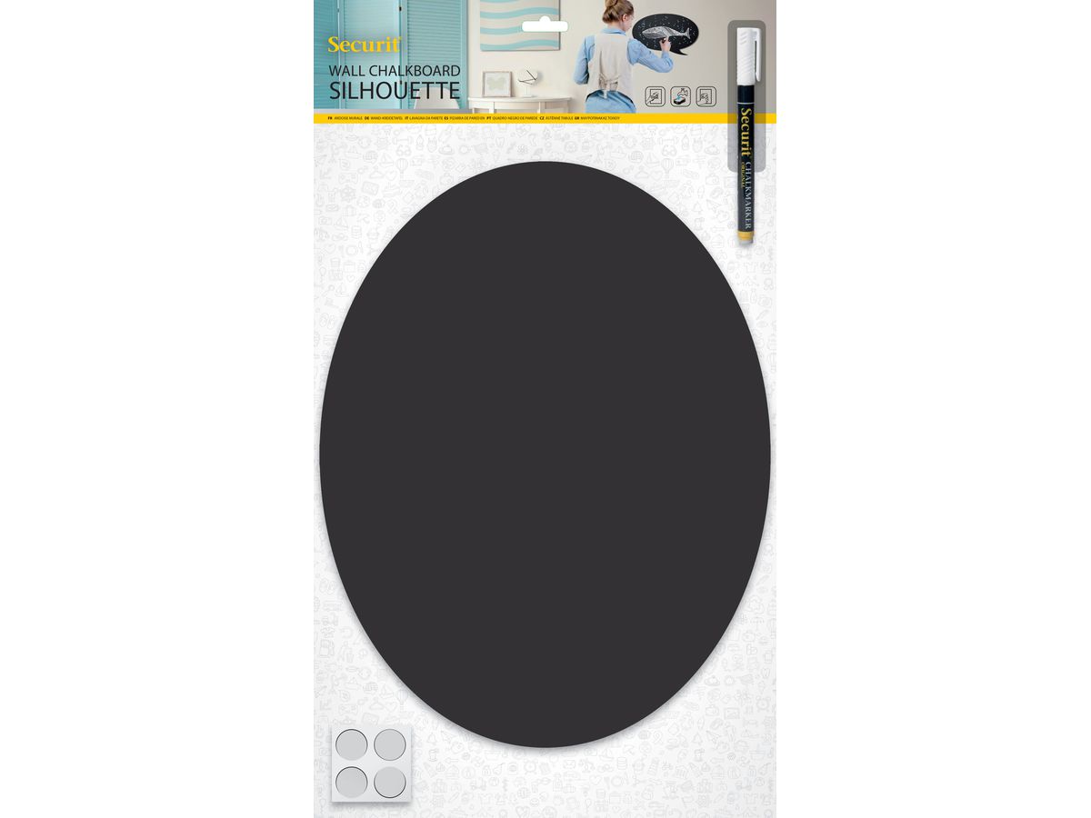 SECURIT Lavagna Gesso OVAL FB-OVAL nero 29.8x37.7x0.3cm (8718226493415)