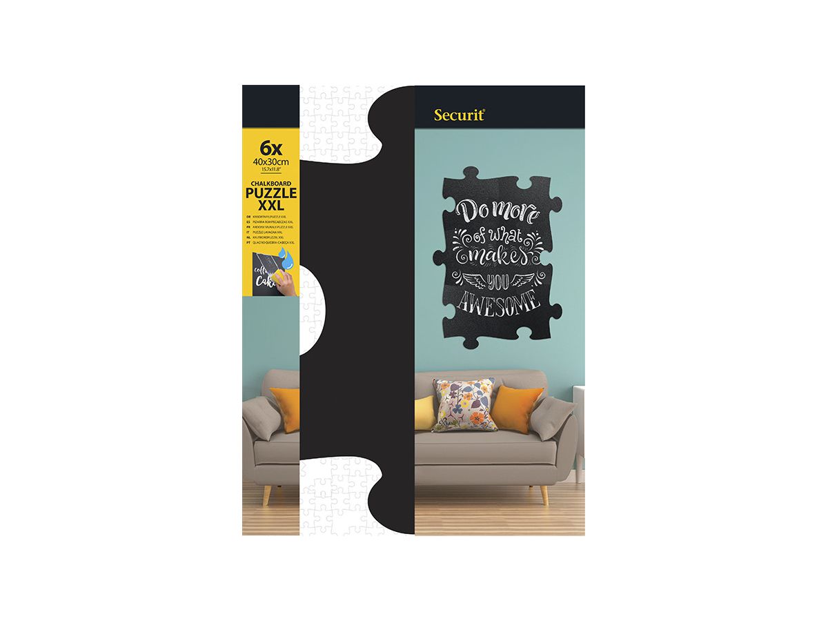 SECURIT Tableau Craie Puzzle FB-PUZZLE noir 40x30x1.6cm (8719075287545)