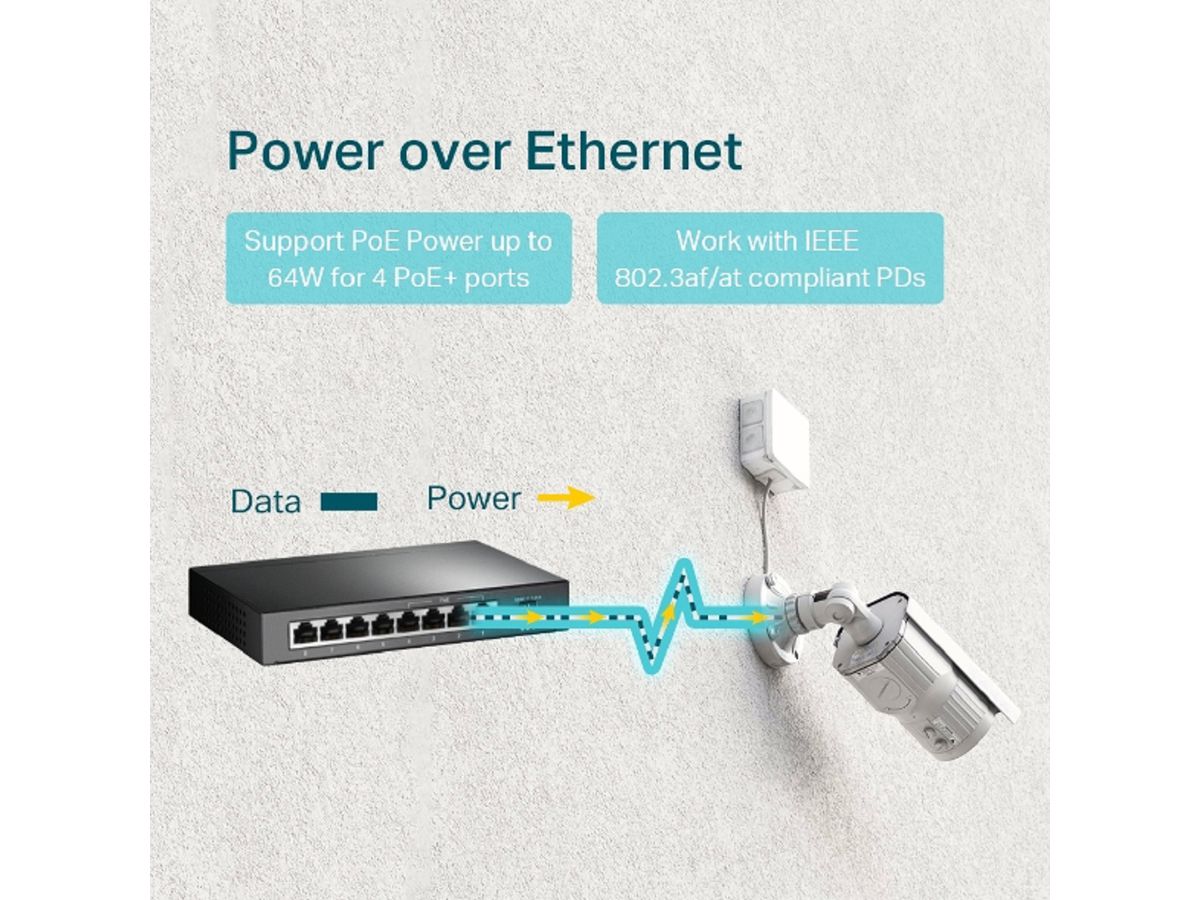 TP-LINK Gigabit Desktop PoE Switch TLSG1008P 8x 10/100/1000 (6935364021160)