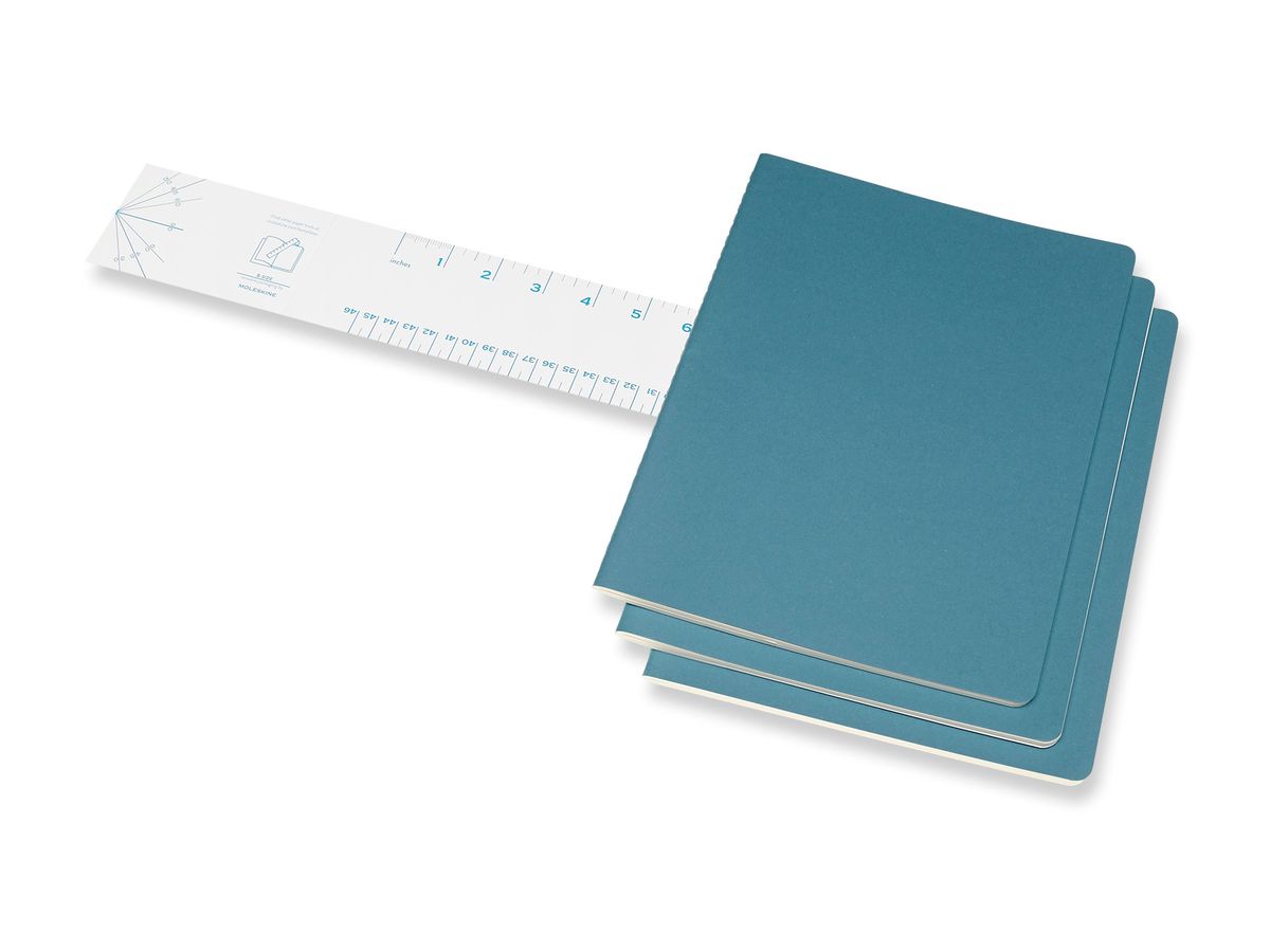 MOLESKINE Notizheft XL 3x 25x19cm 629605 liniert,lebhaftes blau,120 S. (8058647629605)