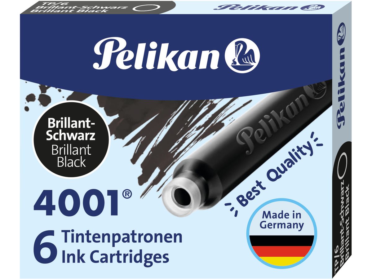 PELIKAN Encre 4001 TP/6 301218 noir brillant 6 pcs. (4012700301215)