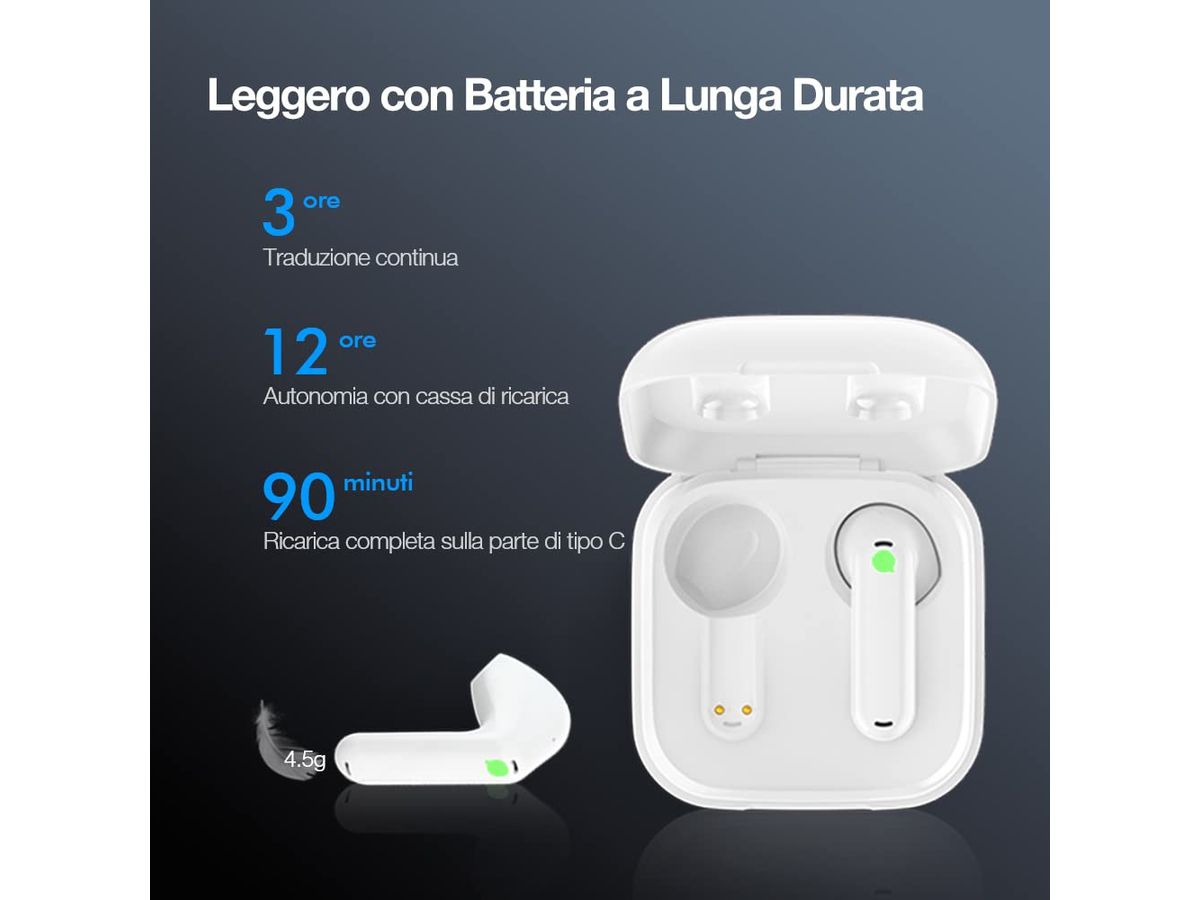 TIMEKETTLE WT2 Edge Translator Earphones WT2 Edge OFF Offline Version White (6971362040154)