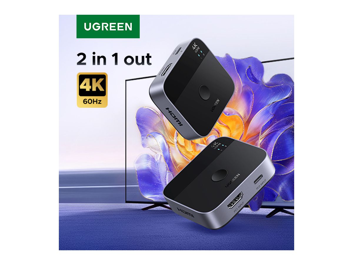 UGREEN Switch 2-in-1 Out 55452 1x USB-C+2xHDMI BB (6941876254521)