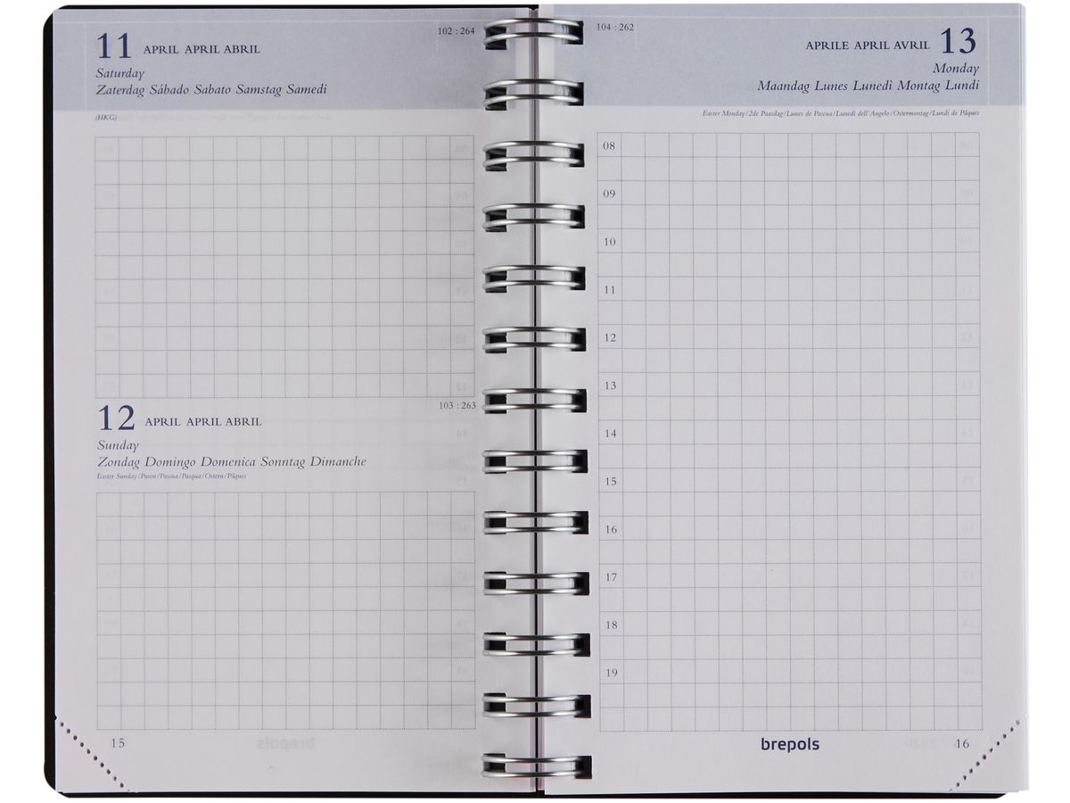 BREPOLS Agenda Building Polyprop 2026 0.414.4910 1J/1P noir 10x16.5cm (5412303102933)