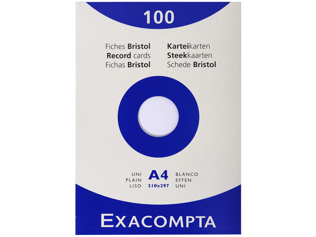 EXACOMPTA Schede vuoto A4 13306E bianco 100 pzi. (3130630133063)