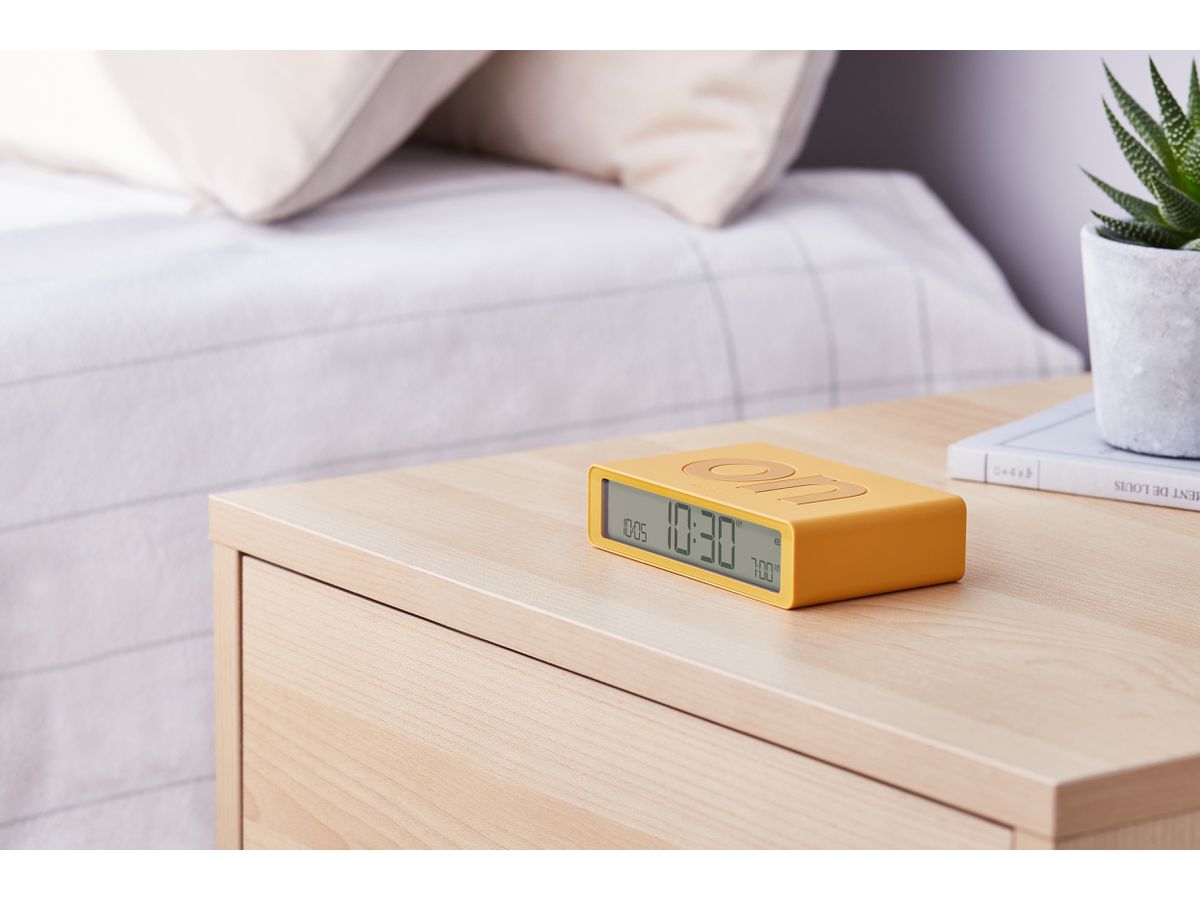 LEXON Réveil Flip Classic LR157J9 jaune, USB-C (3660491209398)