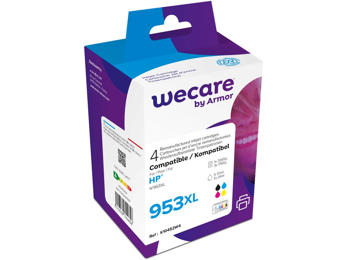 WECARE Inchiostro 953XL rebuilt CMYBK L0S70AEWE p.HP OJ Pro 8710 53/3x26ml (3112539744656)