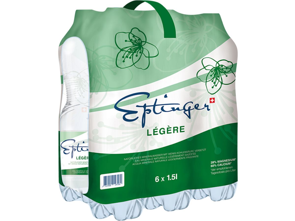 EPTINGER vert, peu gazéifié, Pet 1017 150 cl, 6 pcs. (7614400147260)