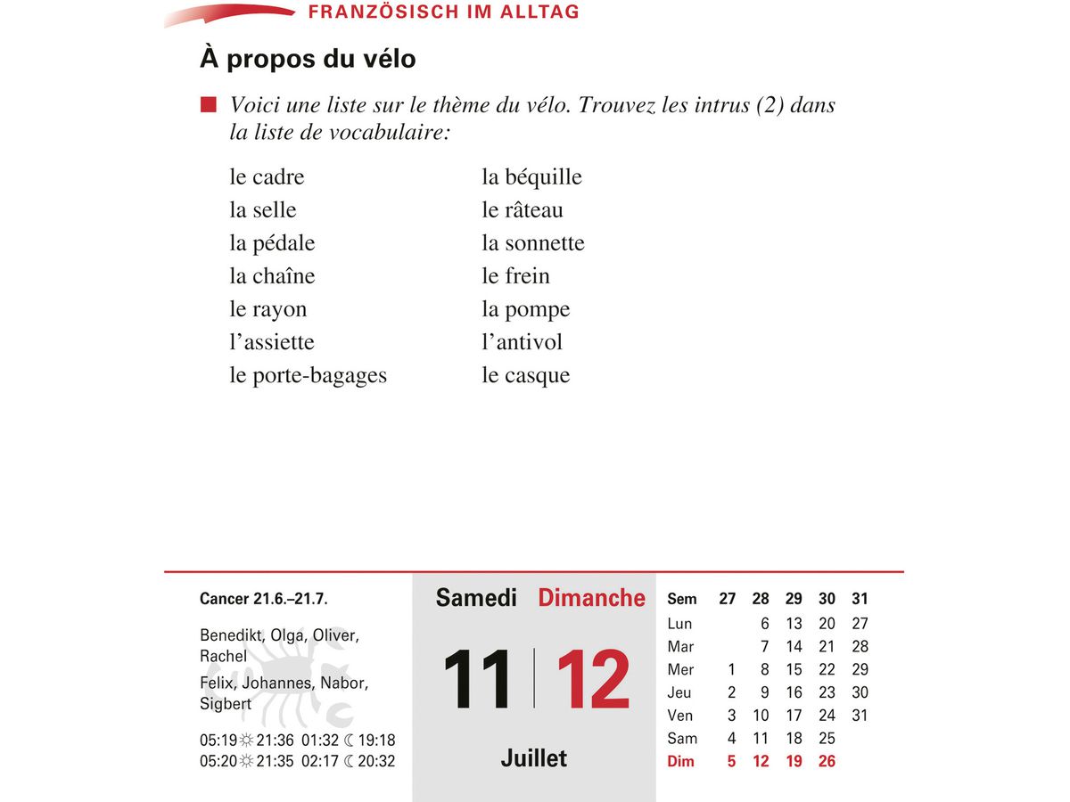 HARENBERG Abreisskalender 2026 2110900+26 Französisch DE, FR 12.5x16cm (9783840035845)