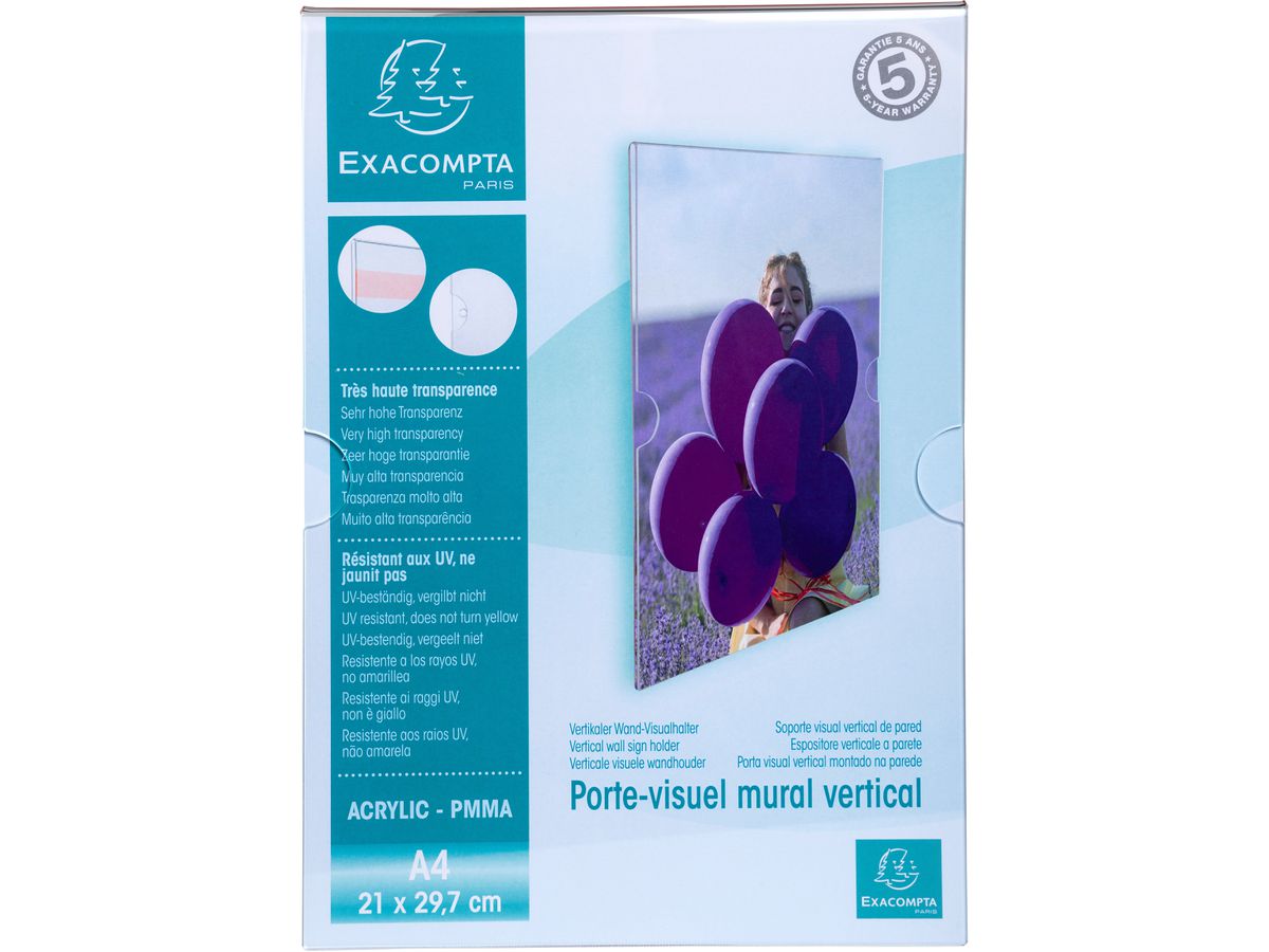 EXACOMPTA Wandsichttasche A4 84858HD transparent vertikal (9002493109728)
