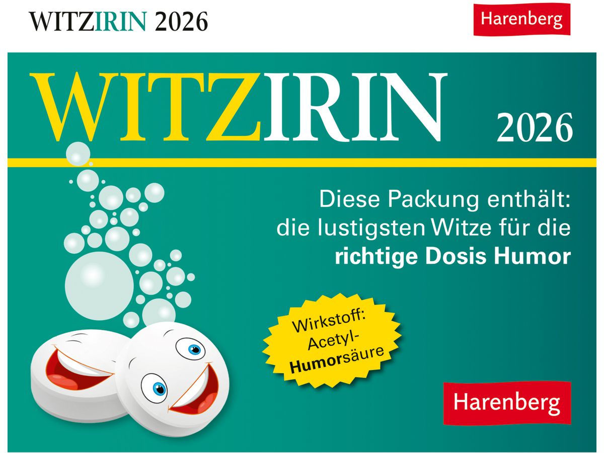 HARENBERG Calendrier détachable 2026 3310012+26 Witzirin DE 14x11cm (9783840036569)