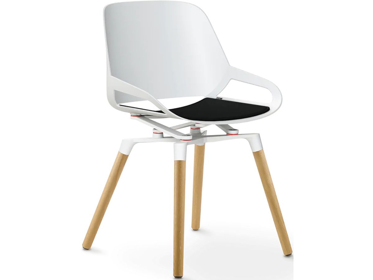 AERIS Fauteuil de conférence P462OAWHWHFE blanc, coussin noir (4250200407208)