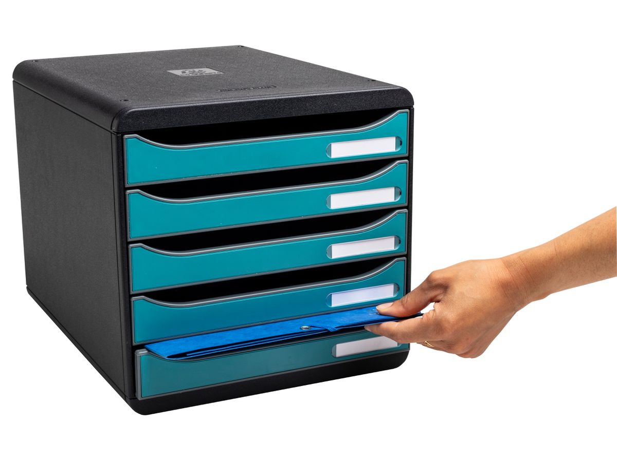 EXACOMPTA Set Tiroires SKANDI A4+ 30934D Big Box, 5 comp., bleu (9002493309340)