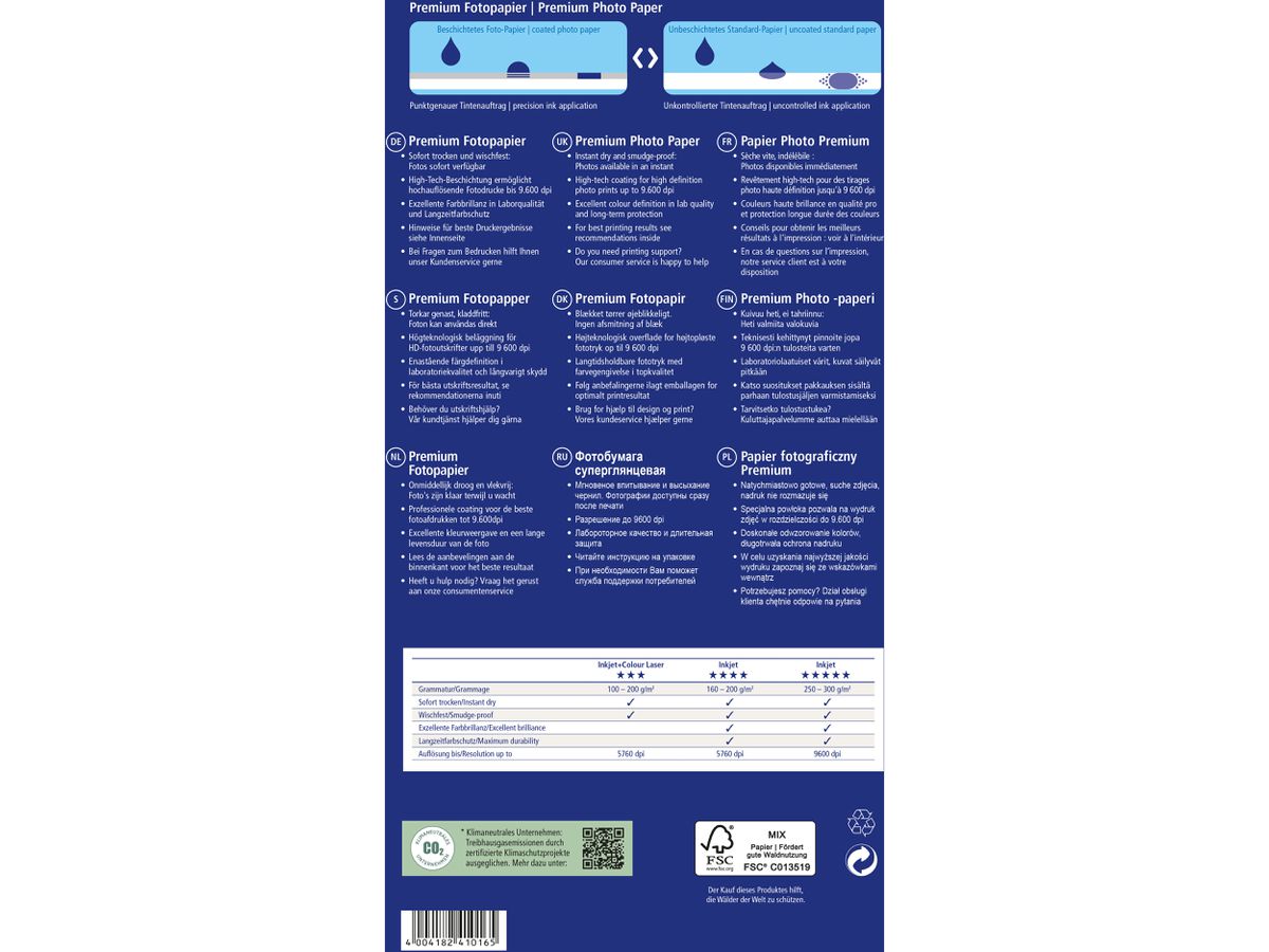 AVERY ZWECKFORM InkJet Photo Paper A4 2559-20 250g,matt, blanc 20 feuilles (4004182410165)