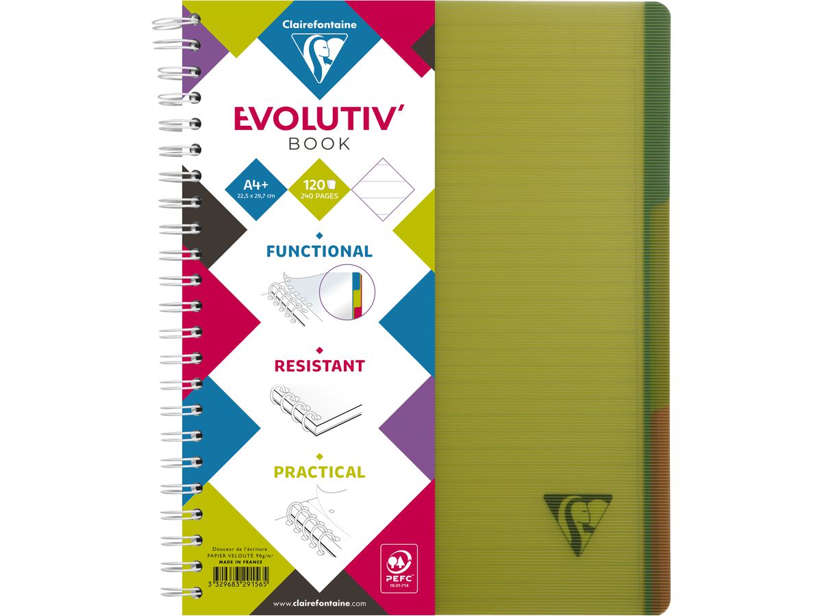 CLAIREFONTAINE LINICOLOR Cahier A4+ 329156 L8+MC 120 feuilles (3329683291565)