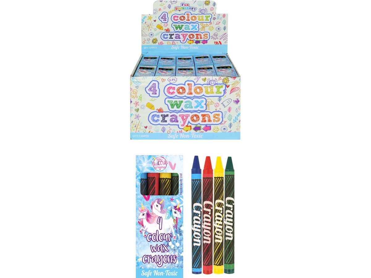 ROOST Crayon wax Unicorn 4 PC Box S51 453 8cm, 4 ass. (5026619514535)
