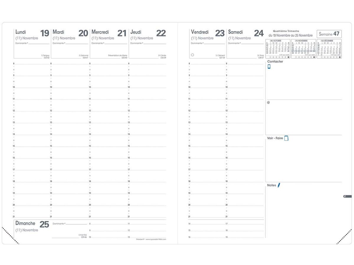 QUO-VADIS Agenda Président Club 2026 016664Q 1S/2P crème FR 21x27cm (3371010529797)