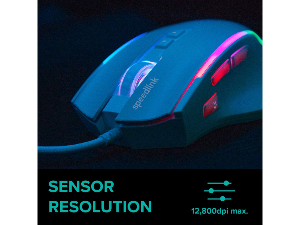 SPEEDLINK DECUS NX RGB Gaming Mouse SL-680024-WT White (4027301152708)