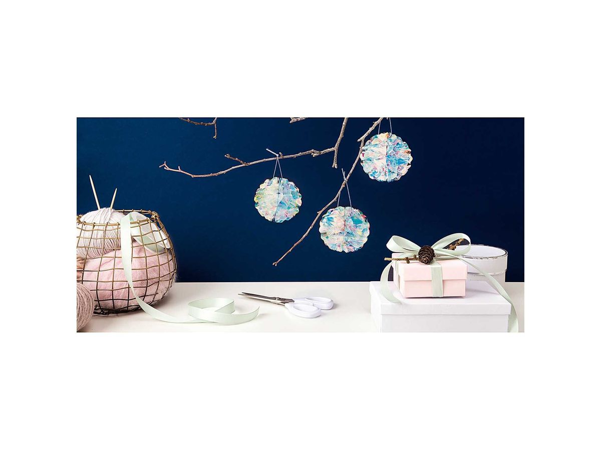 RICO DESIGN Papier alvéolé 7cm 99001.69.03 irisé 3 pièces (4051271145682)