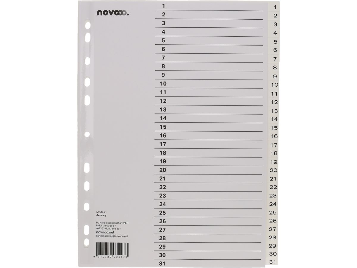 NOVOOO Registro PP A4 41000 bianco 1-31 (9010729032573)