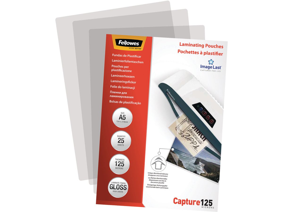 FELLOWES Laminiertasche A5 5396101 glanz, 125my 25 Stk (0077511539619)