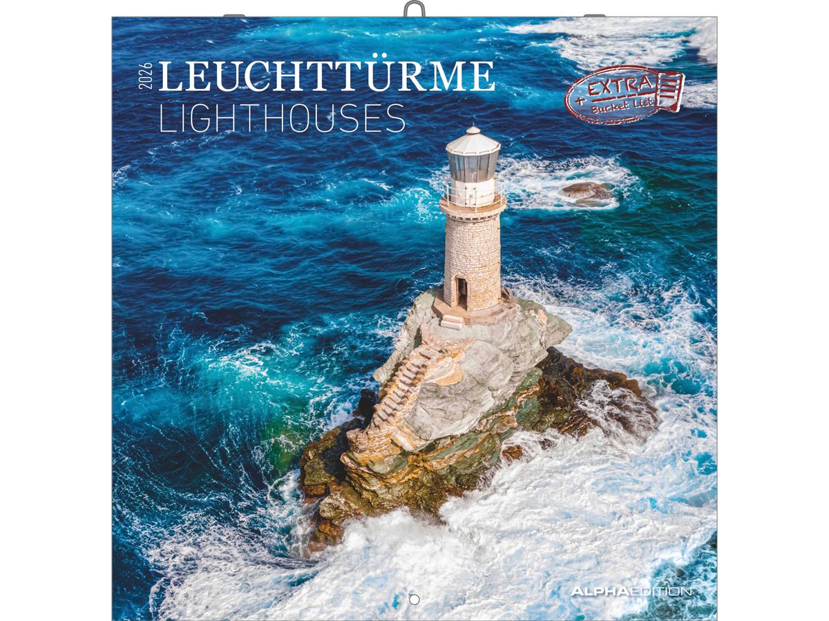ALPHA EDITION Bildkalender 2026 160309 Leuchttürme ML 30x30cm (4069095003095)
