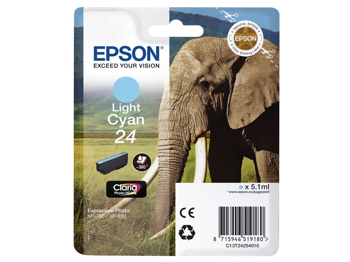 EPSON Cartouche d'encre light cyan T242540 XP 750/850 360 pages (8715946625386)