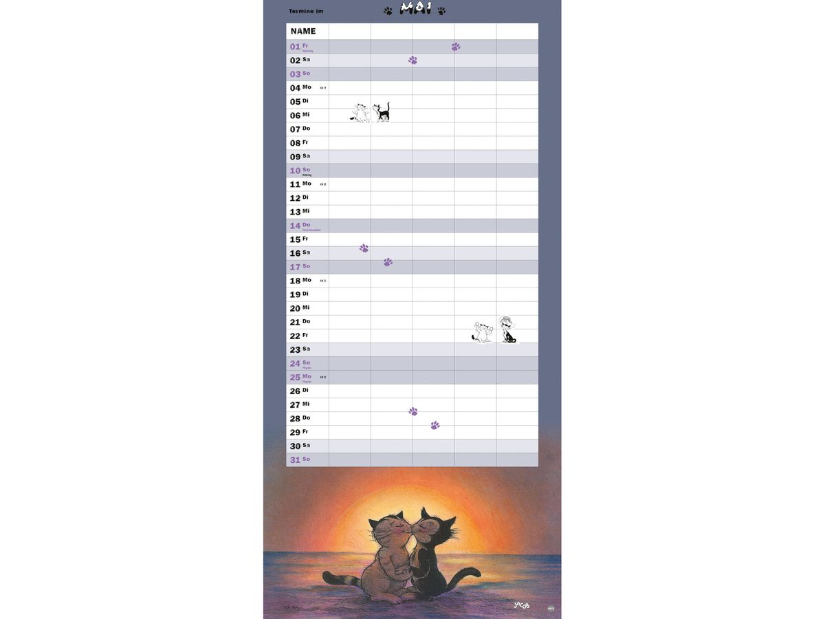 HEYE Familienpl. Kater Jacob 2026 1598+26 1M/1S DE 5 Spalten 21x45cm (9783756409723)