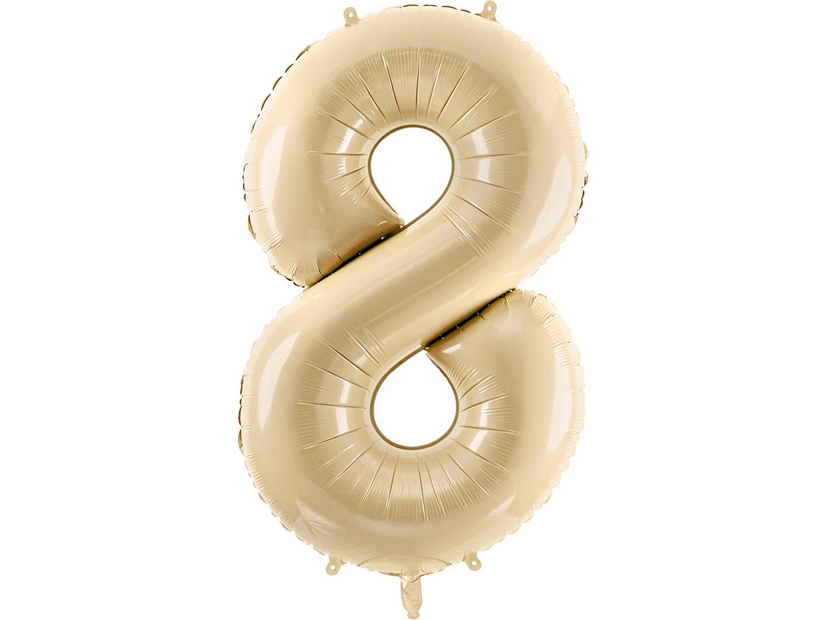 PARTYDECO Ballon en plastique no. 8 72cm FB230P-8-013 beige (5904555035263)