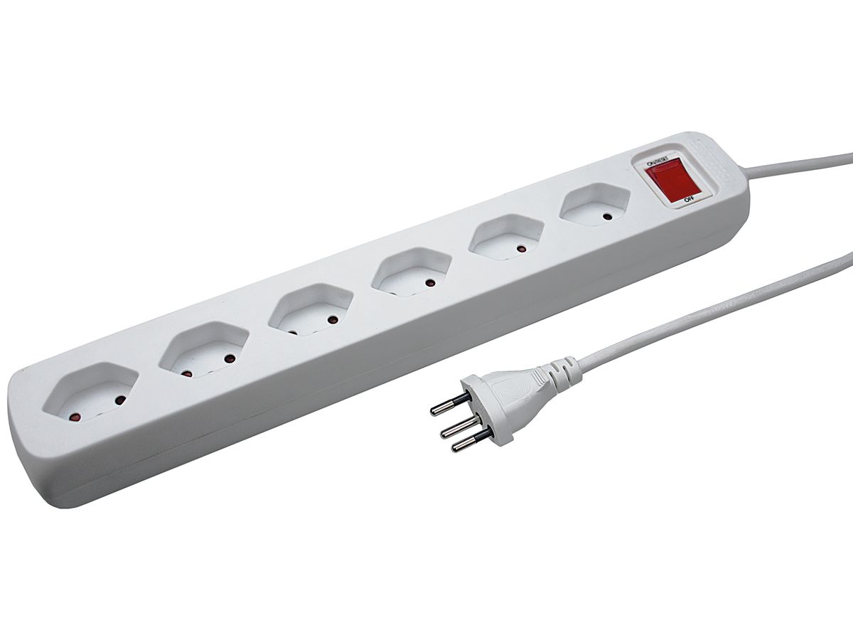 STEFFEN Bloc multiprise 1,5m 207603216S blanc 6 connecteurs (7611007077891)