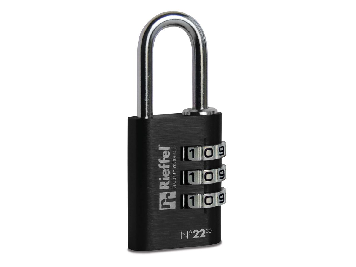 RIEFFEL SWITZERLAND Serratura a comb. Nr.22 30mm 22/30SCH nero (7640115311184)