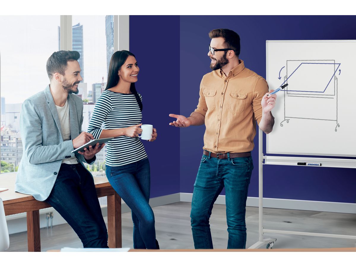 FRANKEN Tableau tournant 200x100cm ST203 gris émaillé (4016946190275)