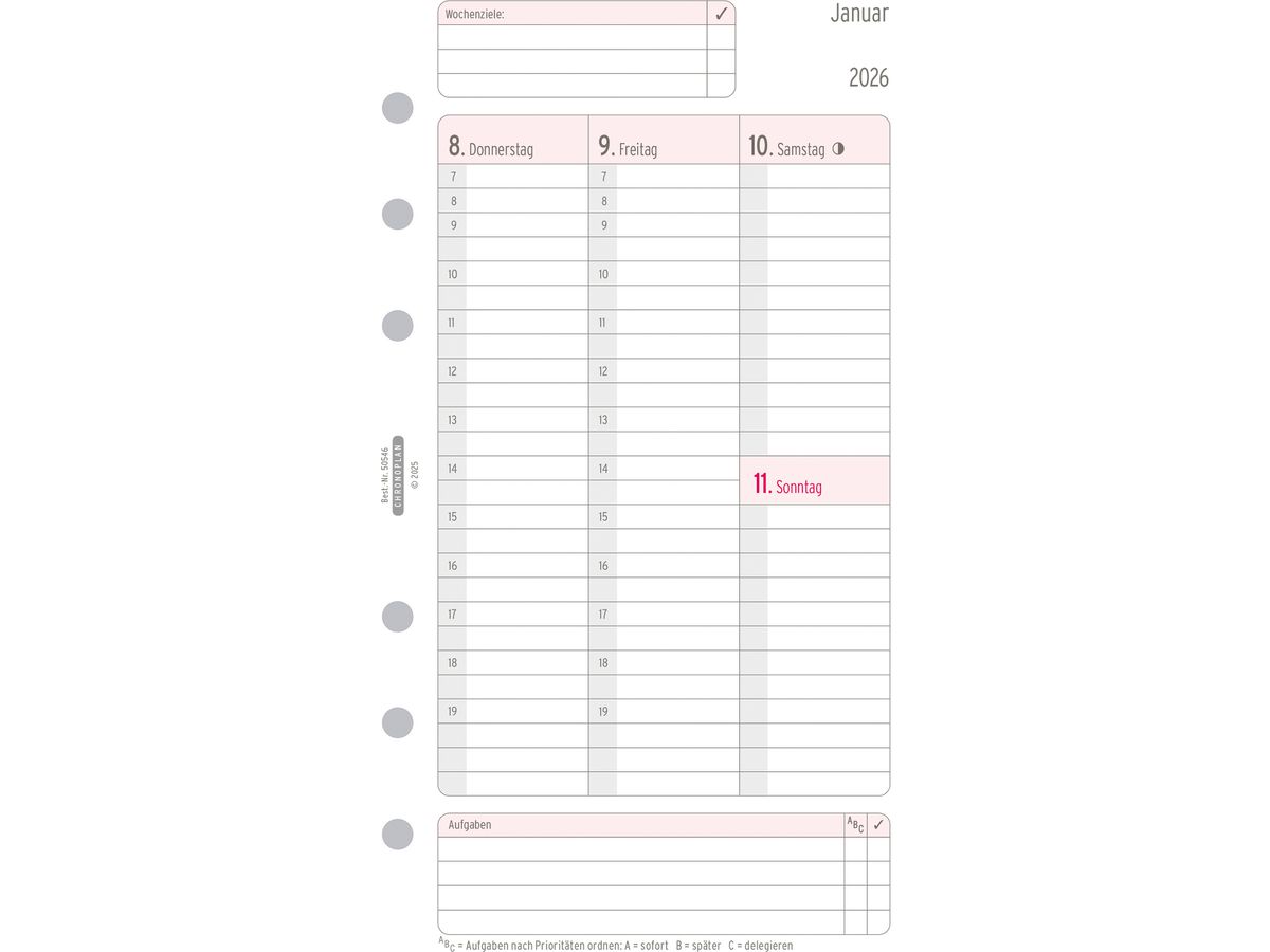 CHRONOPLAN Plan semainier recharge 2026 50546Z.26 1S/2P Midi (4004182088548)