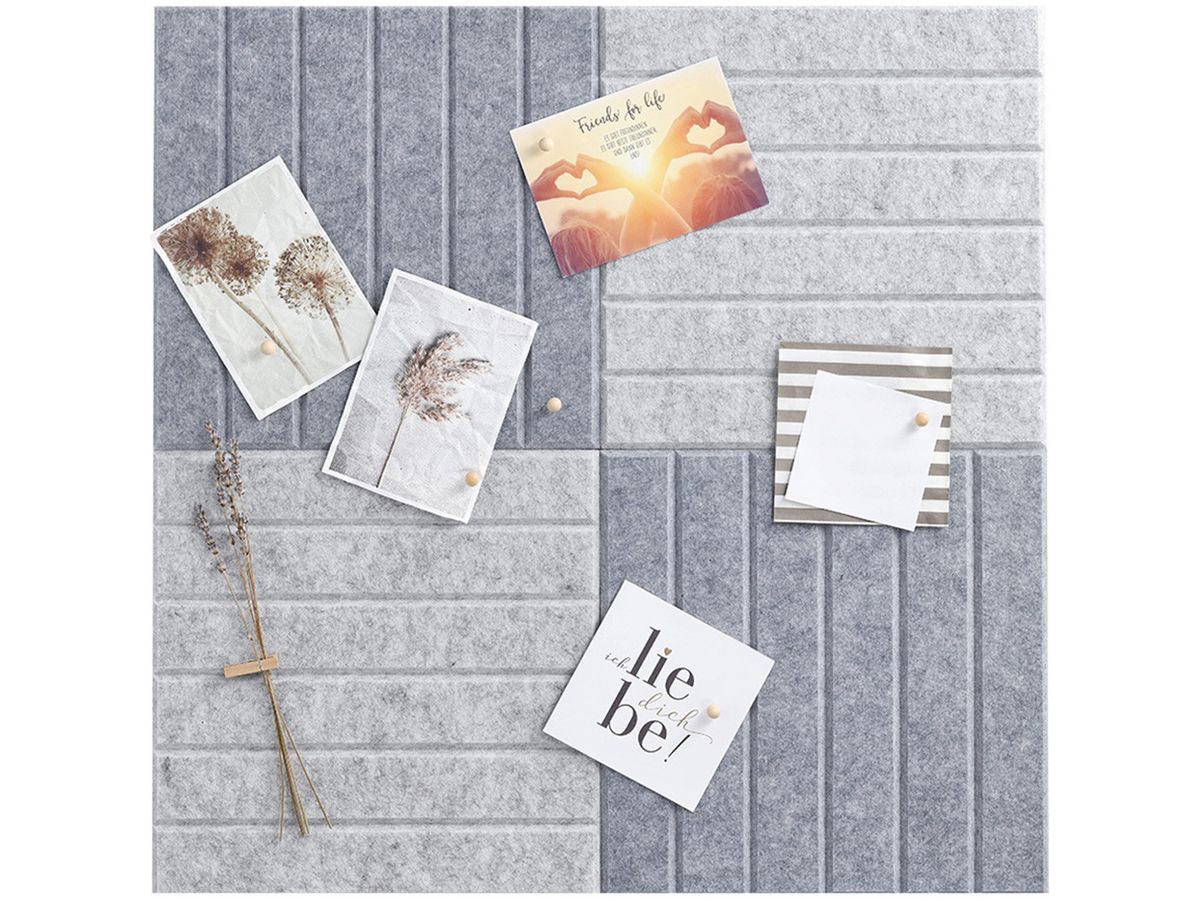 ZELLER Pinboard set, 4 pcs. 30x30 cm 11579 gris clair/gris foncé (4003368115795)